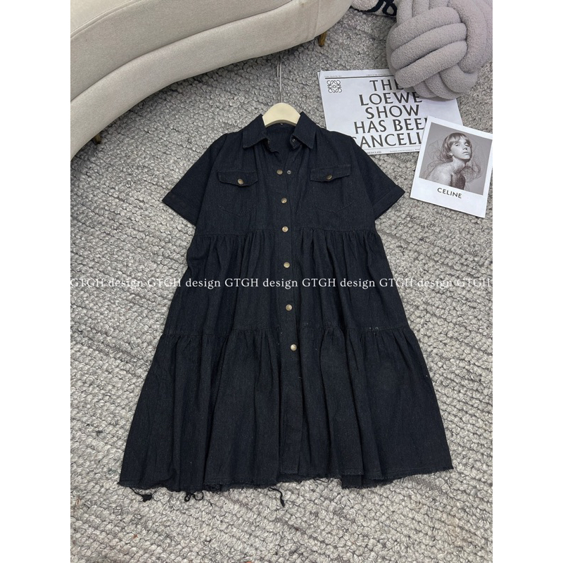 Váy Suông Jean Tầng Dáng Babydoll