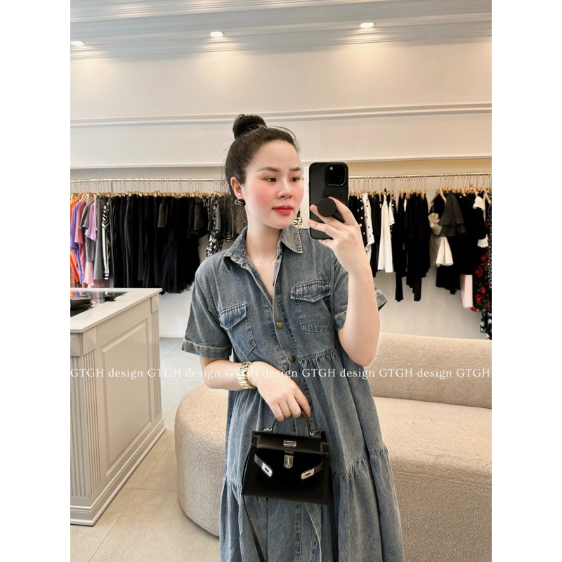 Váy Suông Jean Tầng Dáng Babydoll