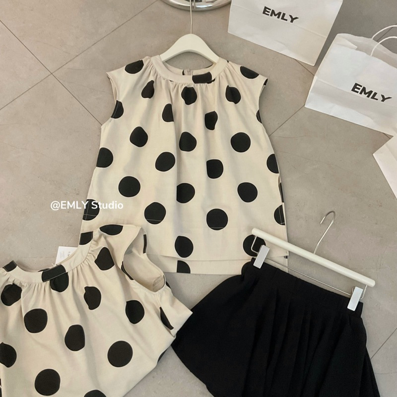 Áo Đũi Chấm Bi Kim Anh Bùi Hot Hit Hàng QC