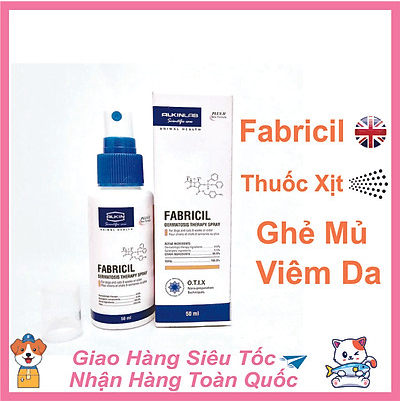Alkin Fabricil - Thuốc Phun Chữa Ngứa Da - Mẩn Đỏ Da - Viêm Da Có Mủ ở Chó Mèo