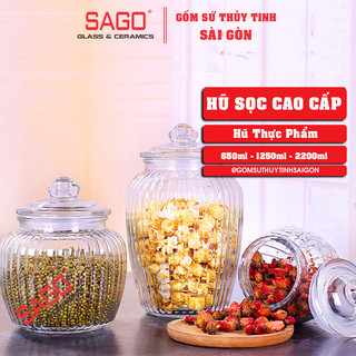 Hũ thủy tinh sọc đựng thực phẩm