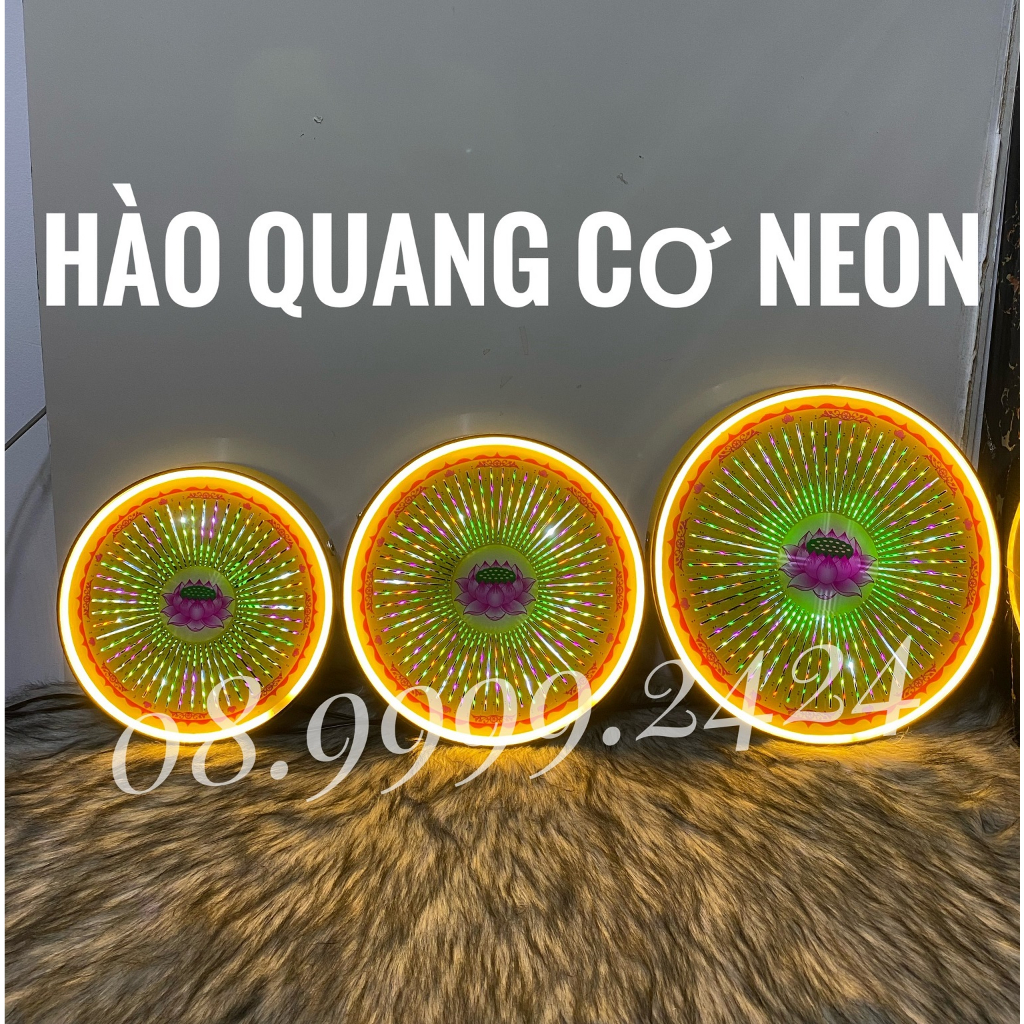 ĐÈN HÀO QUANG CƠ NEON SIÊU SÁNG, ĐÈN THỜ CÚNG 22cm-25cm-30cm