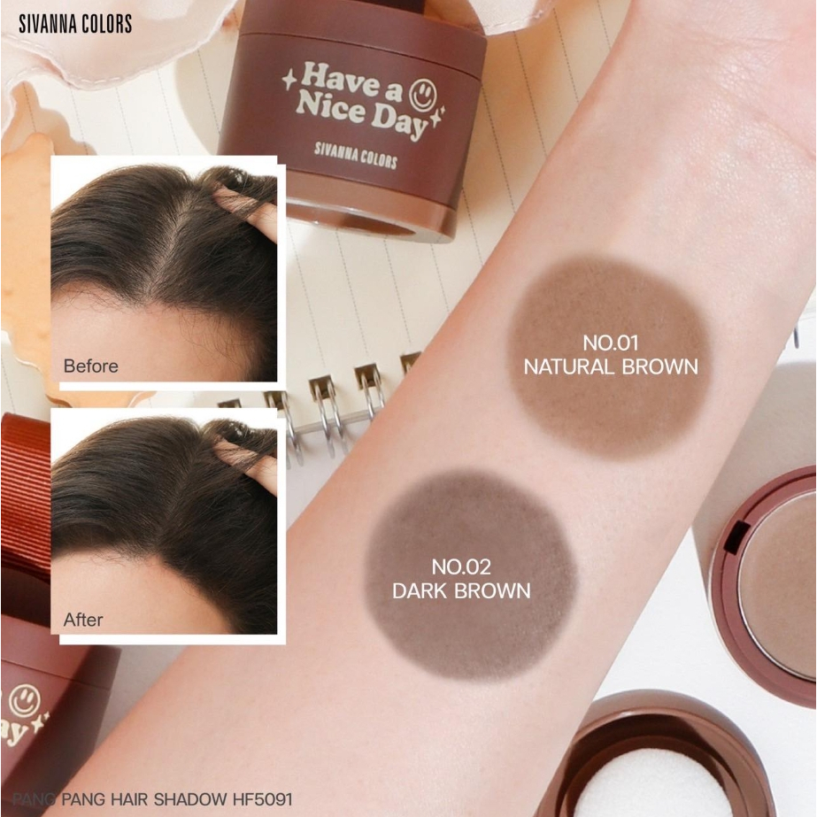 Phấn phủ che khuyết điểm tóc, che hói tóc, dặm chân tóc thưa Sivanna Have A Nice Day Pang Pang Hair Shadow HF5091