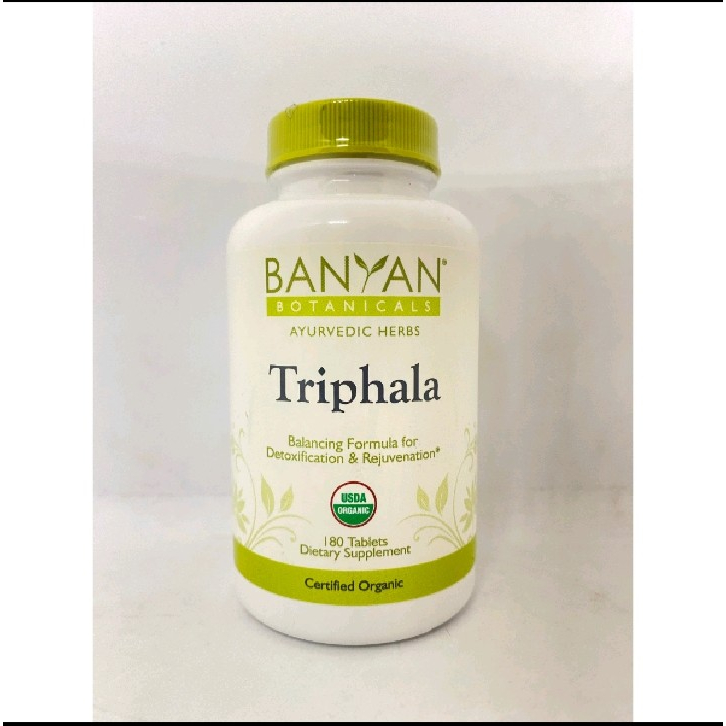 Viên Triphala giải độc và trẻ hoá cơ thể Banyan Organic Triphala 180 viên