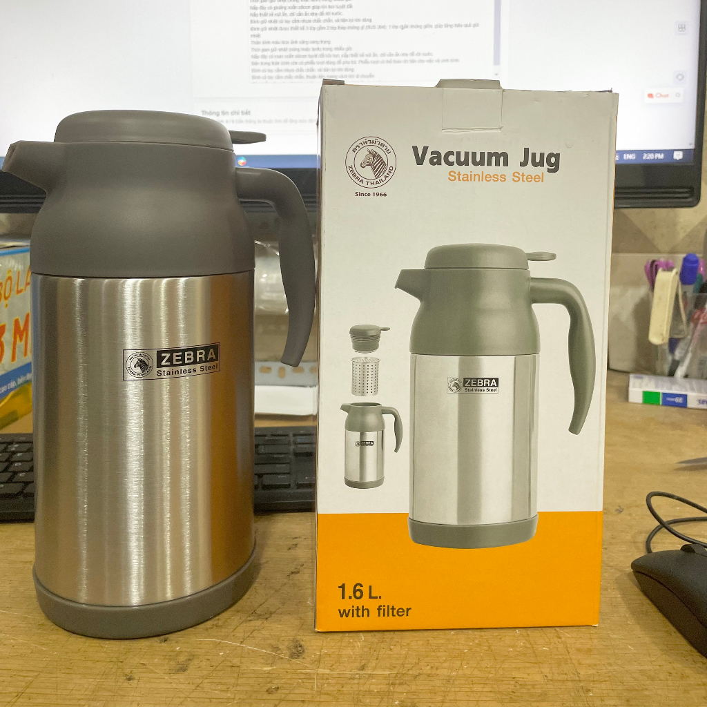 Bình giữ nhiệt 1,6L & 1,2L có vòi rót, phiểu lượt Zebra 112933