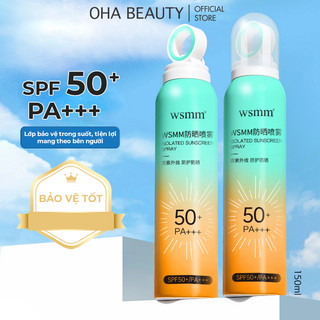 Xịt chống nắng WSMM SPF50+ PA+++, làm trắng nâng tone da mặt dưỡng ấm da mặt, chống tia UV hiệu quả dung tích 150ml