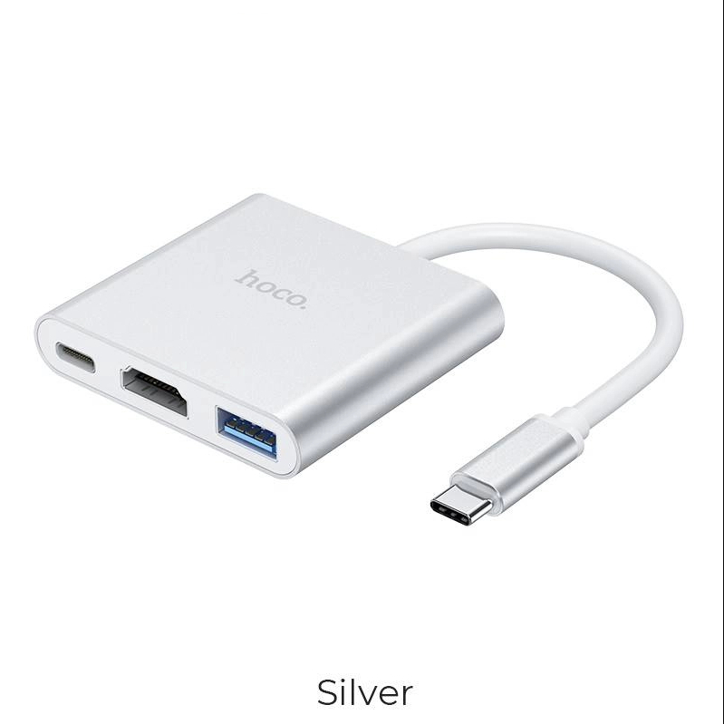 Cáp Chuyển Hoco HB14 Type-C Ra - HDMi + Type-C + Usb 3.0 - BH 12 Tháng 1 Đổi 1