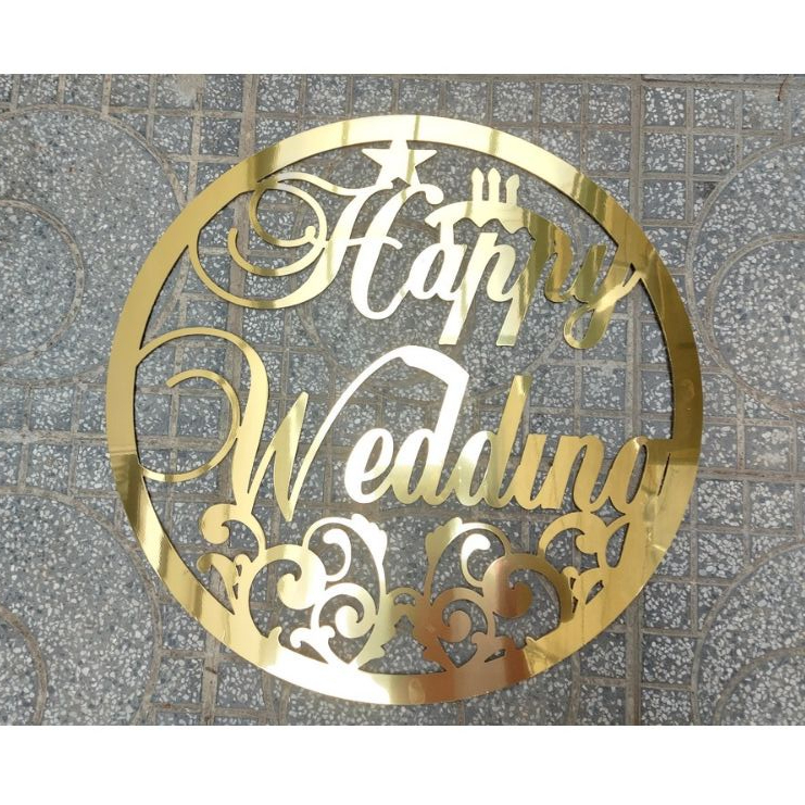 Vòng chữ happy wedding trang trí - xe hoa - đám tiệc cưới