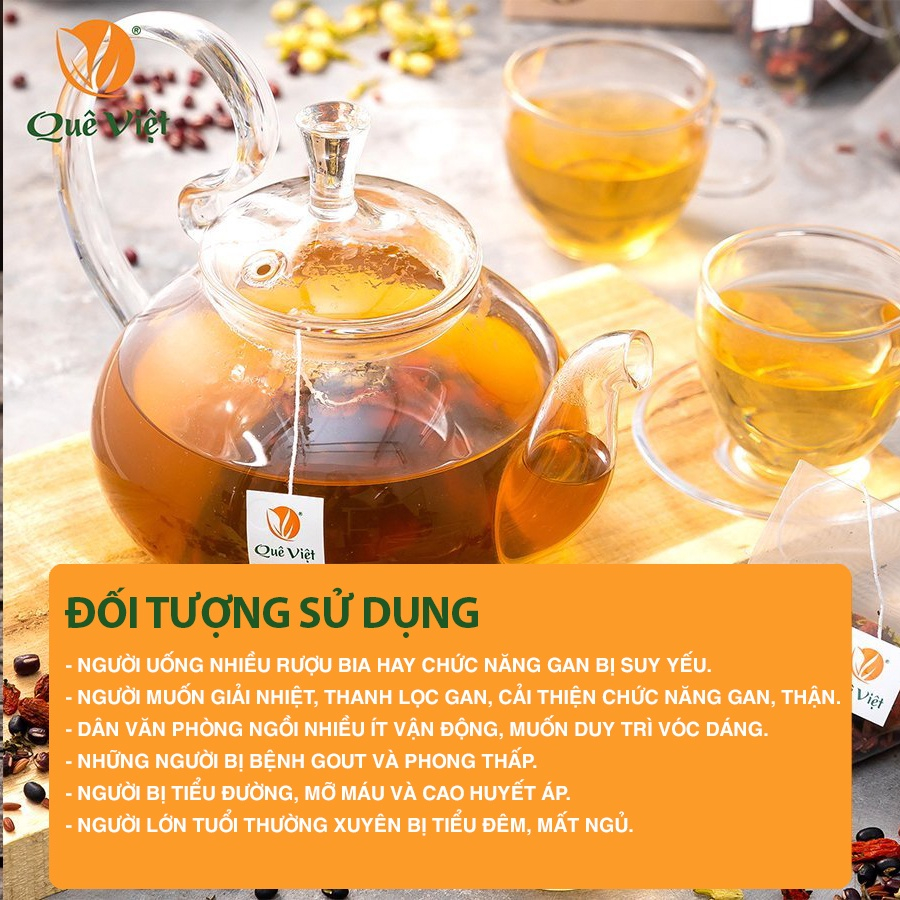 Trà gạo lứt Quê Việt mát gan, hỗ trợ giảm cân, giải độc cơ thể nguyên liệu hữu cơ organic an toàn hộp 20 gói