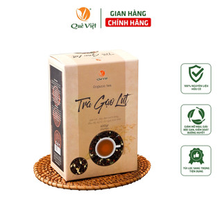 Trà gạo lứt Quê Việt mát gan, hỗ trợ giảm cân, giải độc cơ thể nguyên liệu hữu cơ organic an toàn hộp 20 gói