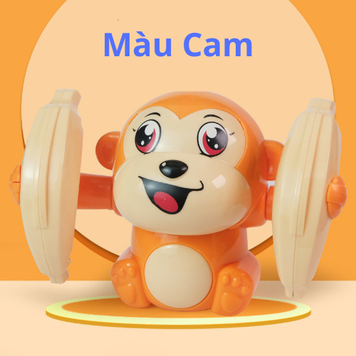 Đồ Chơi Con Khỉ Nhào Lộn Xoay 360 Độ Có Nhạc và Đèn Kèm 3 Pin Cho Bé Bộ quà tặng Bé trai Bé gái Nhiều màu