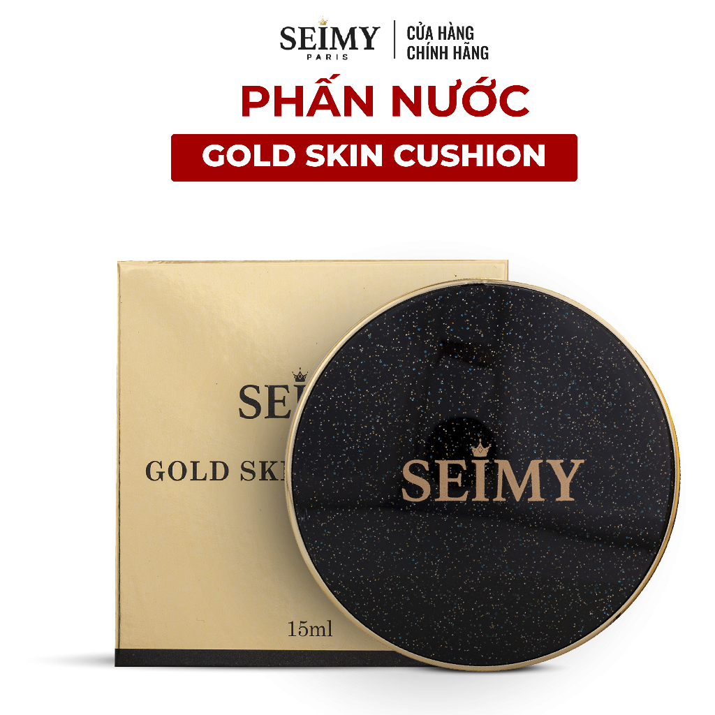 Phấn nước cushion SEIMY - Gold Skin Cushion cao cấp, che khuyết điểm