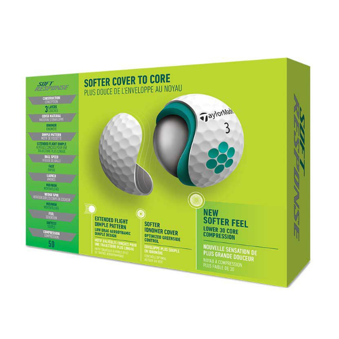 Bóng golf mới Taylormade Soft Response  - New Chính hãng 100% - 3ball/ hộp nhỏ - 5499