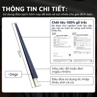 Bộ đũa gỗ trắc DandiHome cao cấp (Có lựa chọn 10 đôi và 5 đôi)