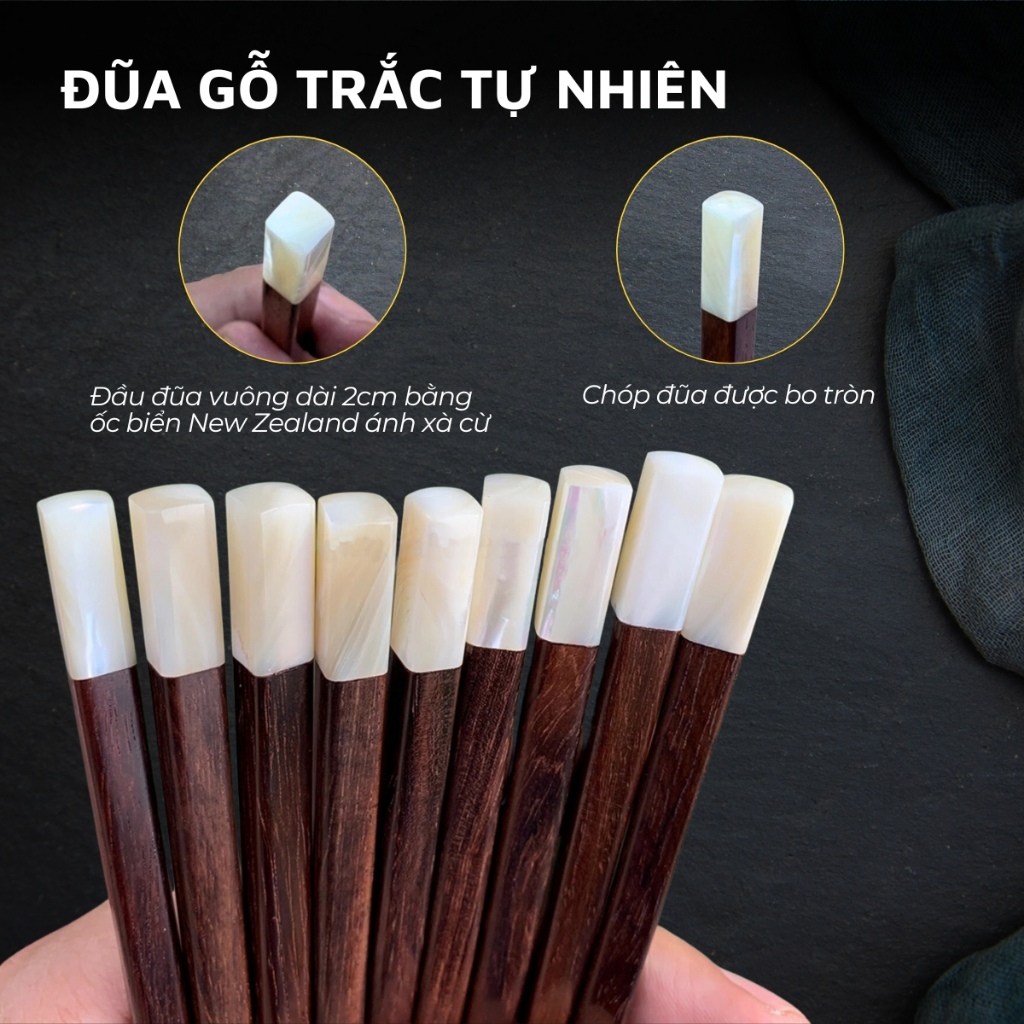 Bộ đũa gỗ trắc DandiHome cao cấp (Có lựa chọn 10 đôi và 5 đôi)