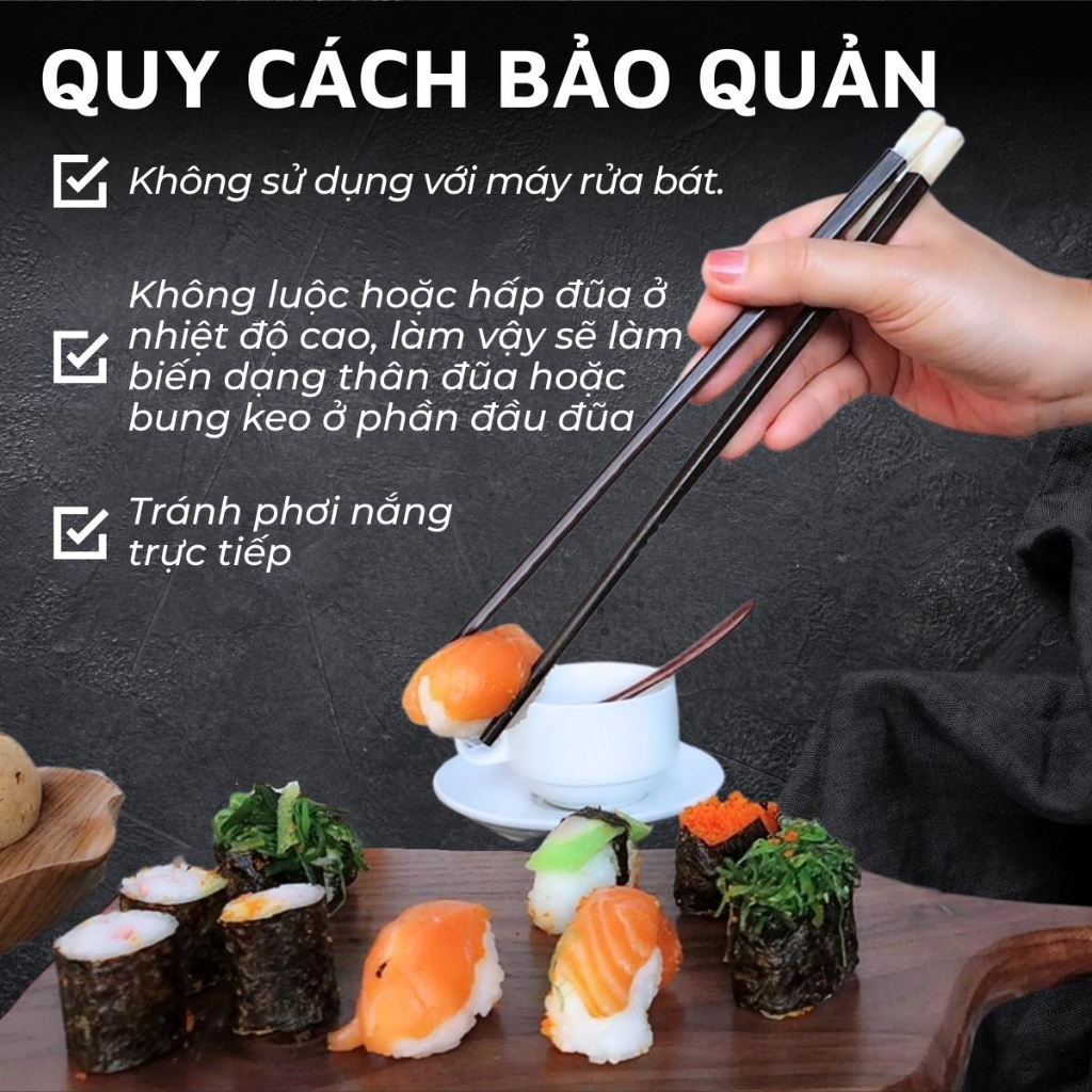 Bộ đũa gỗ trắc DandiHome cao cấp (Có lựa chọn 10 đôi và 5 đôi)