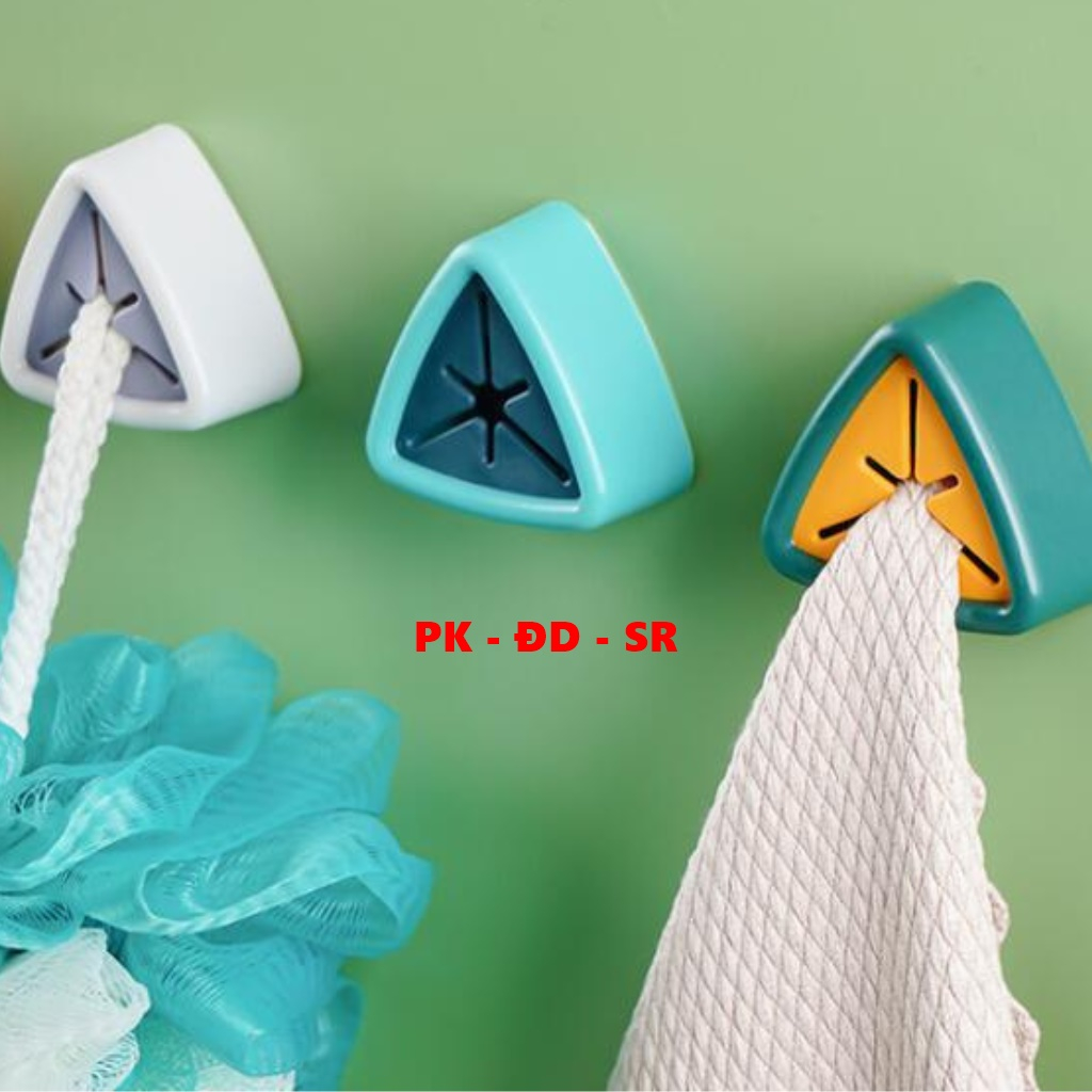 Dụng Cụ Treo Khăn - Giữ Khăn Dán Tường Tam Giác Tiện Dụng - Siêu Rẻ
