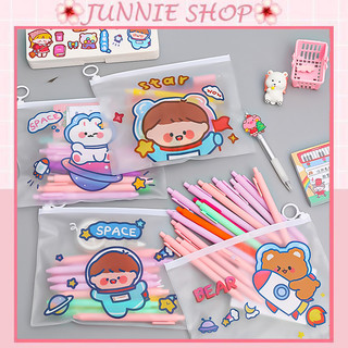 Túi zip trong suốt đựng bút hình phi hành gia cô bé thỏ hồng kute - túi đựng đa năng - đồ dùng, đồ học tập