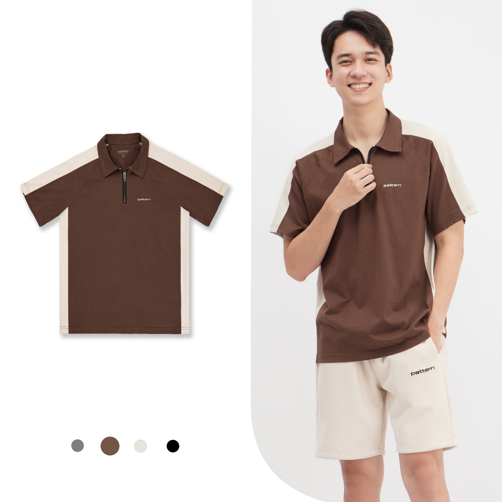 Áo Polo phối khóa Pattern 4 màu PA020