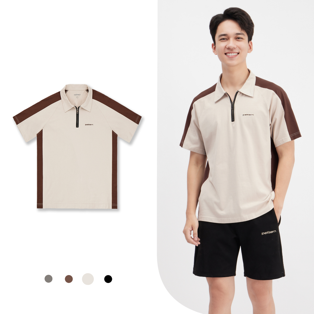 Áo Polo phối khóa Pattern 4 màu PA020