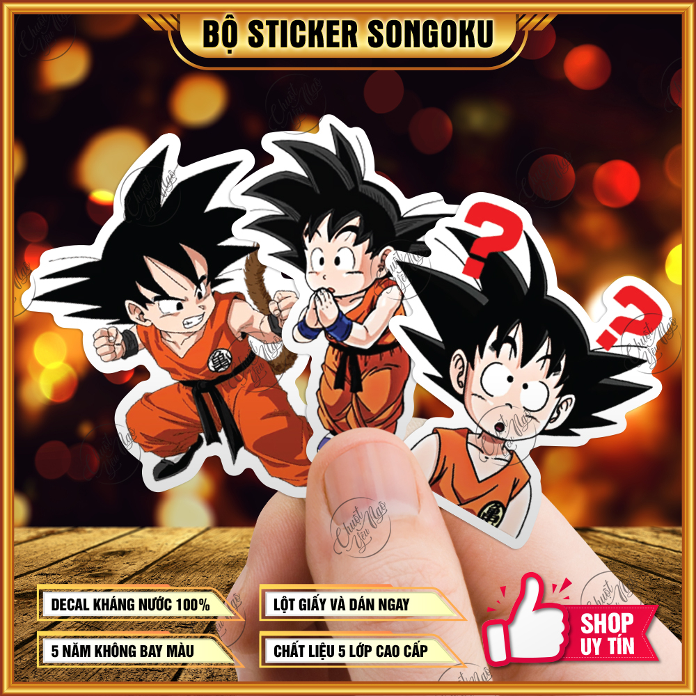 75 mẫu sticker hình dán Son Goku 7 viên ngọc rồng Dragon Ball