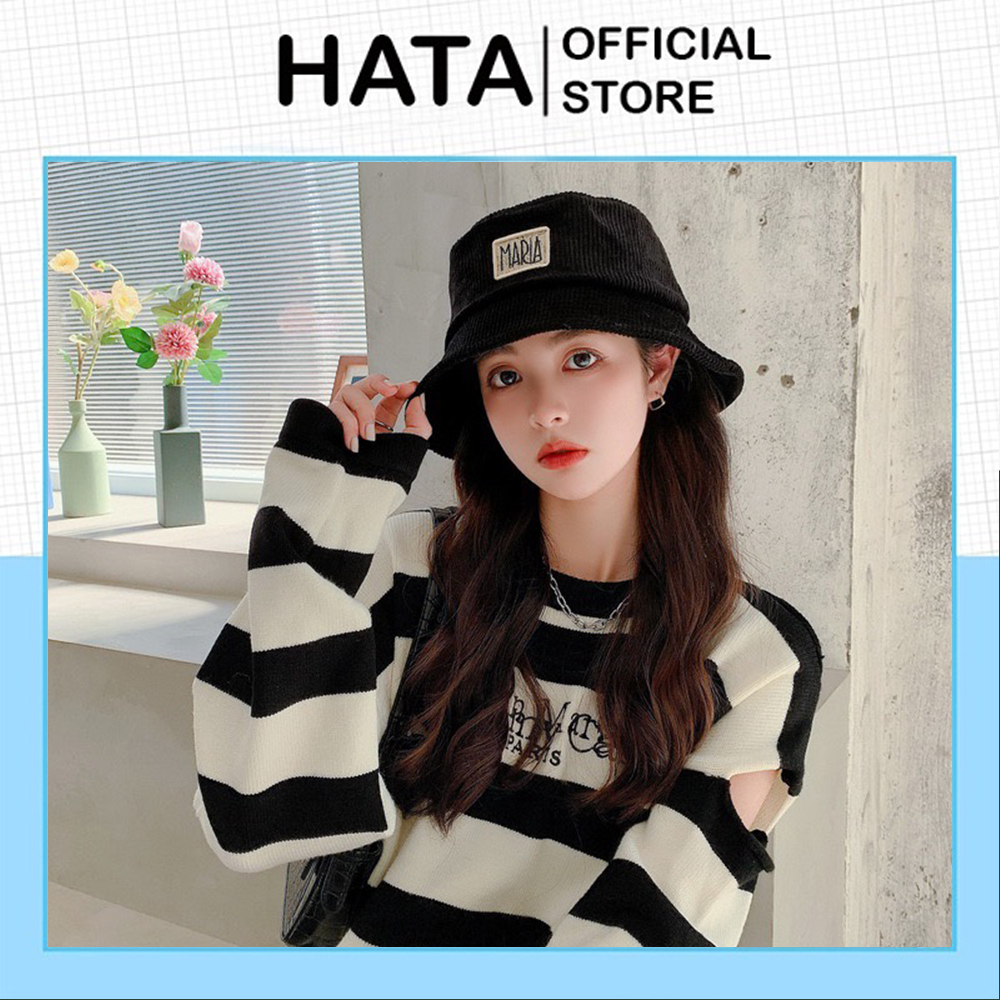 Mũ BUCKET Tai Bèo Thêu Chữ Maria 469 Chất Nhung Cao Cấp Cực Hot - Hata24h