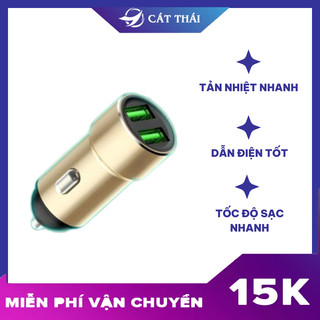 Tẩu sạc ô tô 2 cổng sạc nhanh 3.4A  USB  LT-14  chất liệu vỏ ngoài hợp kim nhôm độ bền cao nhỏ gọn tinh tế