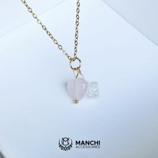 Vòng cổ, dây chuyền Thạch Anh Hồng - Rose Quartz handmade