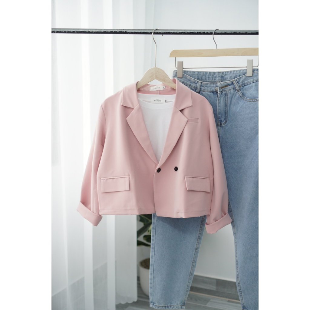 XÃ KHO - Áo Blazer Nữ Thiết Kế MENINA - Áo blazer nữ 1 lớp 2 túi thật thiết kế