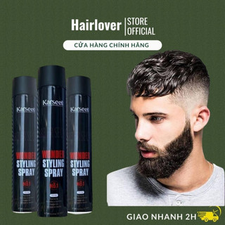 Gôm xịt tóc nam mềm thơm, keo xịt tóc vuốt tóc tạo kiểu giữ nếp tóc chuẩn Salon cao cấp Karseell Barber 400ml chính hãng