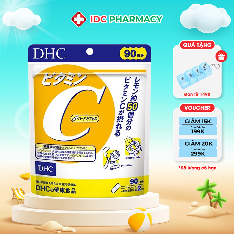 Viên uống DHC vitamin C 30 ngày và 90 ngày Nhật Bản, viên uống bổ sung vitamin C