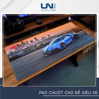 Miếng Lót Chuột Cỡ Lớn, Pad Chuột chủ đề xe BUGATTI Kích Thước 90x40, 80x30 - UNI OFFICIAL STORE