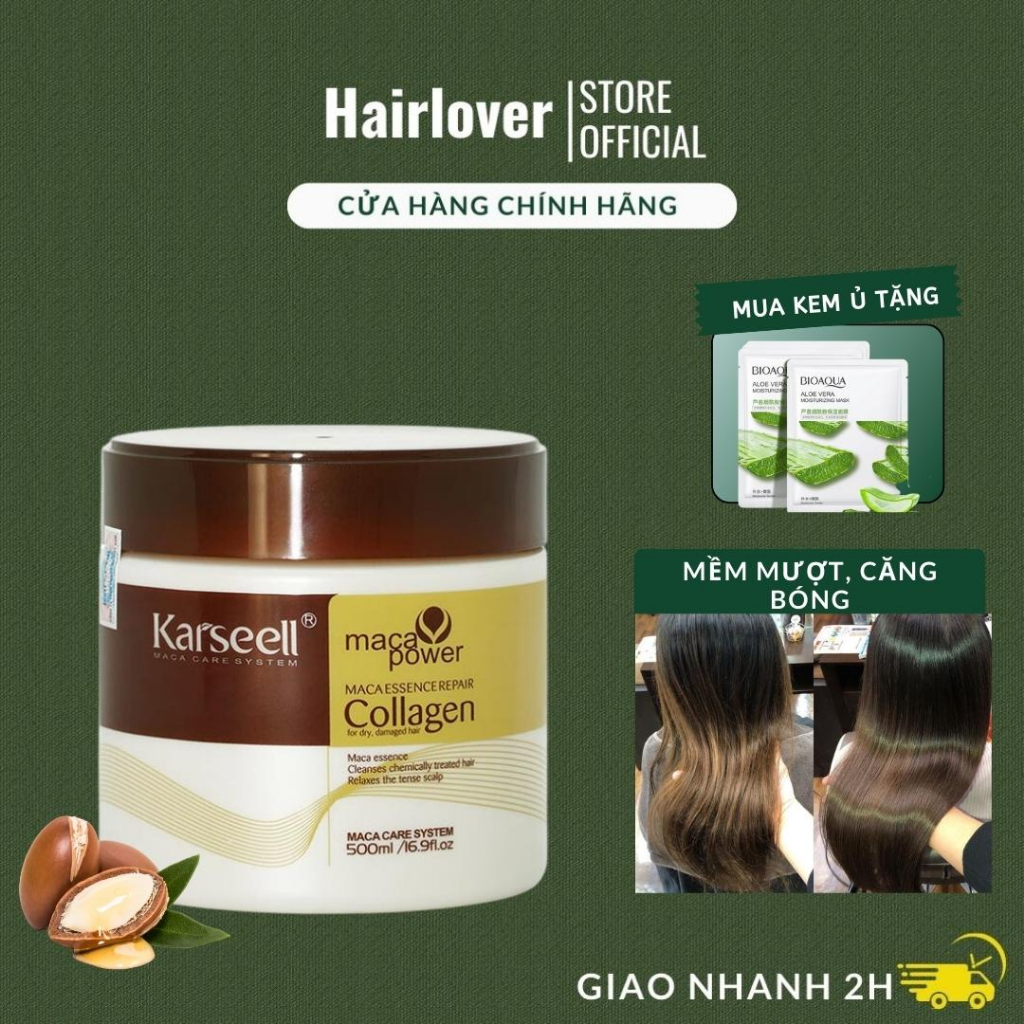 Kem ủ tóc phục hồi siêu mượt Collagen Karseell Maca 500ML, tóc đẹp chuẩn salon ngay tại nhà chính hãng HAIRLOVER