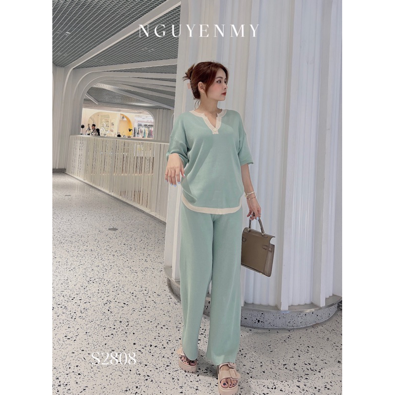 Set len montoghi quần ống xuông