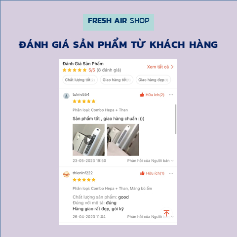 Combo HEPA+THAN màng lọc không khí Sharp KC-W45, Y45, A40, Z40, Z45, B40, B50, C70, 500Y2, 450Y3, BX50, KI-BX50, KI-DX50