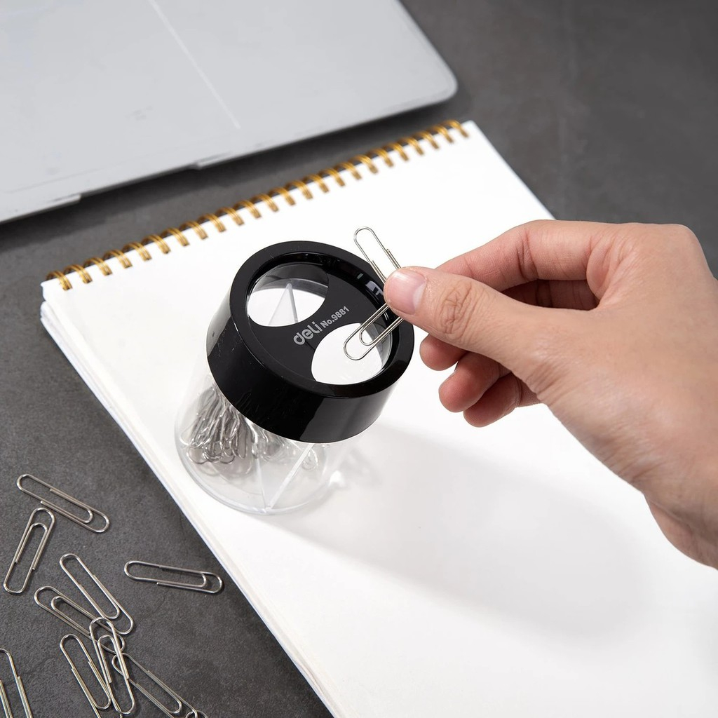 Hộp dựng ghim Deli 9881 có nam châm