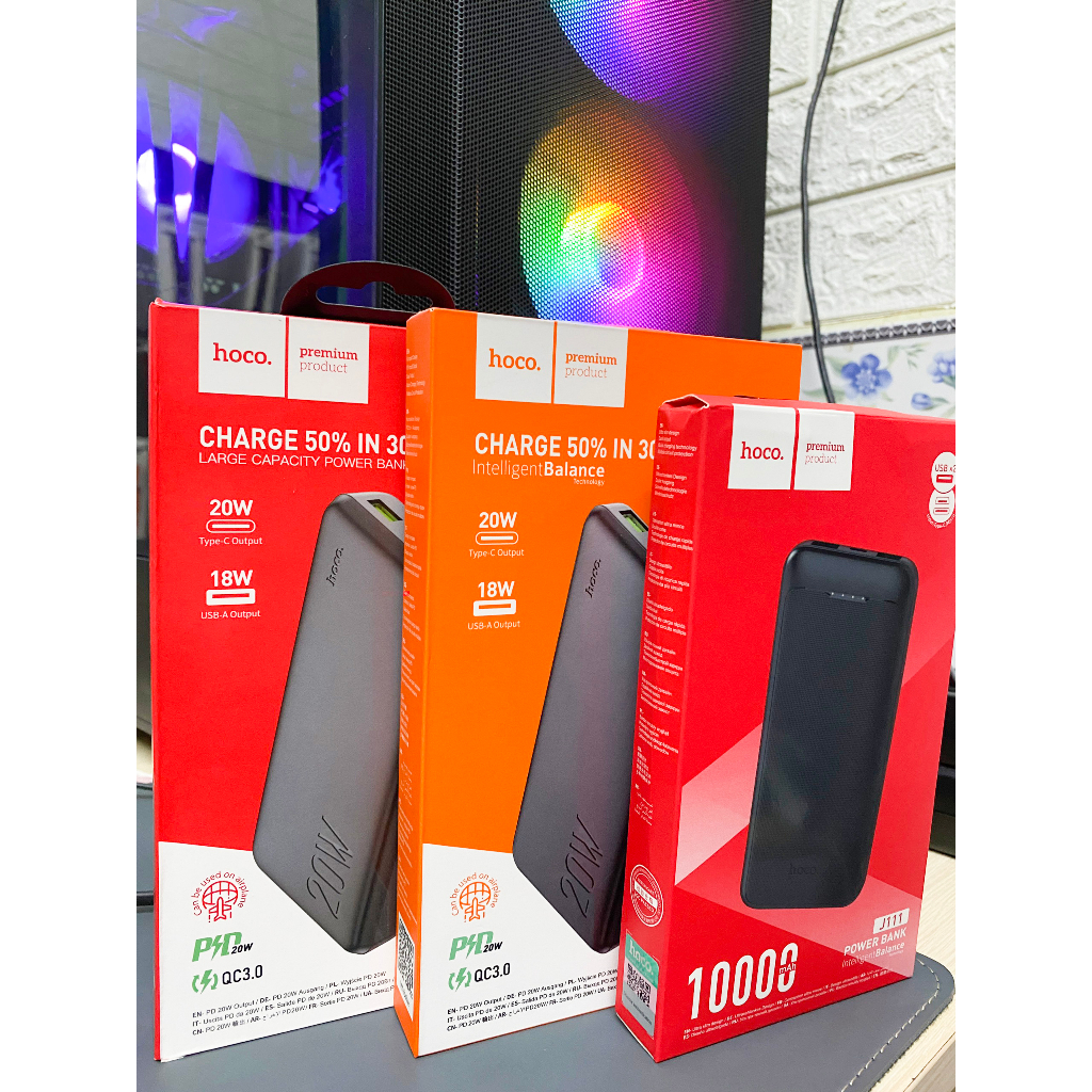 SẠC DỰ PHÒNG SẠC NHANH HOCO. 20W 20000mAh 10000mAh 30000mah