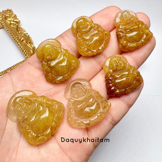 Mặt dây Phật di lặc thach anh tóc vàng