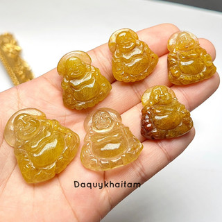 Mặt dây Phật di lặc thach anh tóc vàng