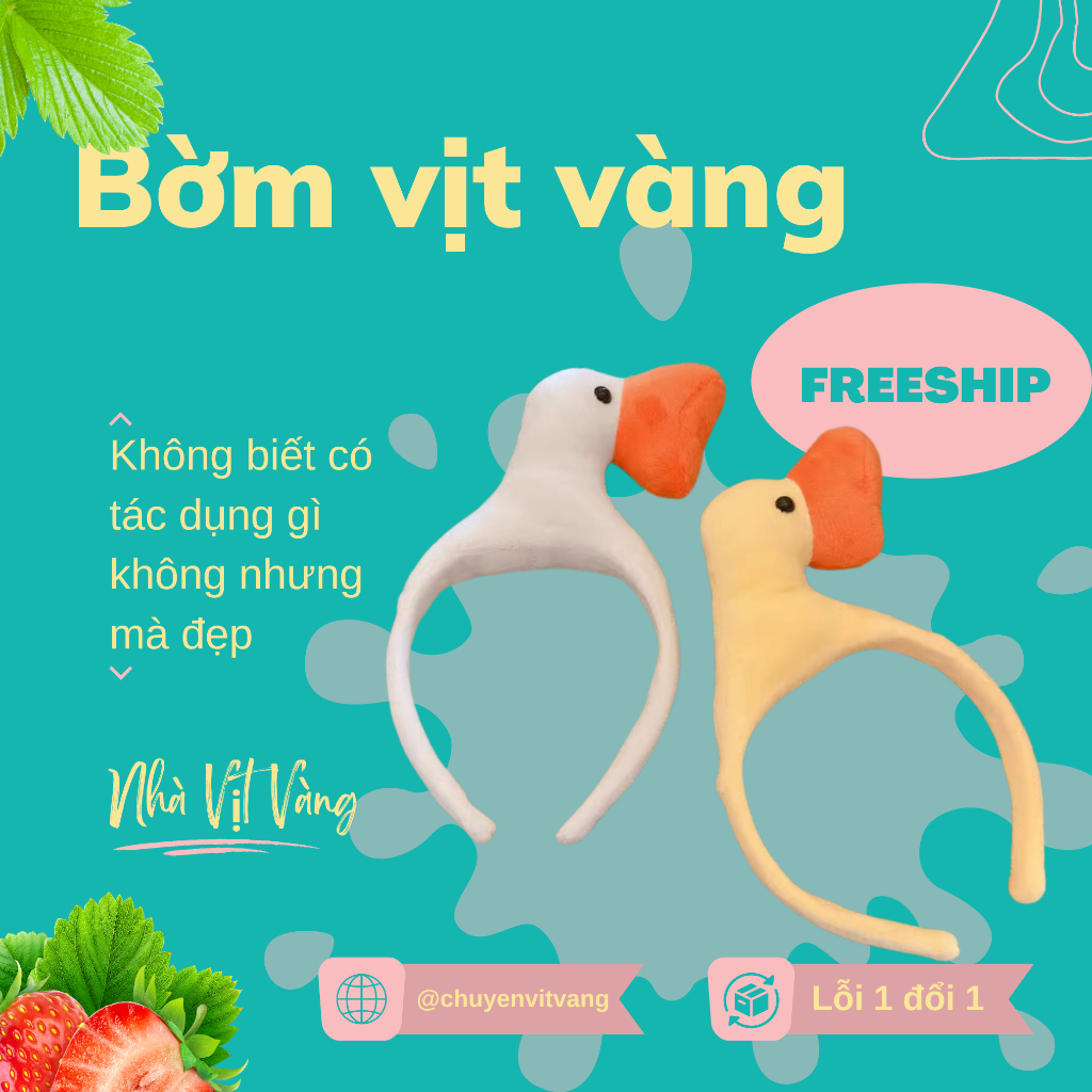 Bờm vịt cài tóc cute dễ thương unisex