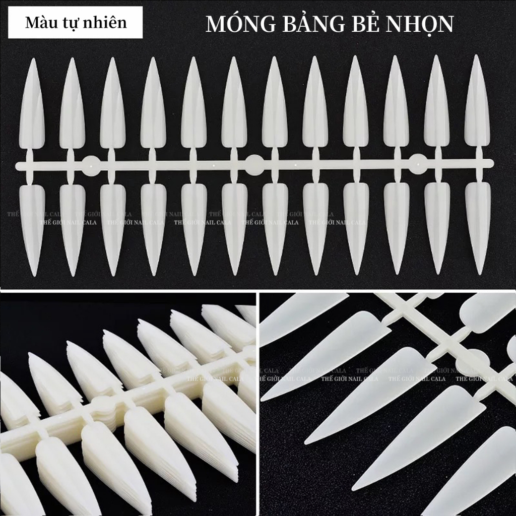 Móng bẻ gắn bảng mẫu - Móng bảng bẻ tập vẽ nail - Form nhọn vuông - Màu thông dụng - 120 móng đến 240 móng tùy loại