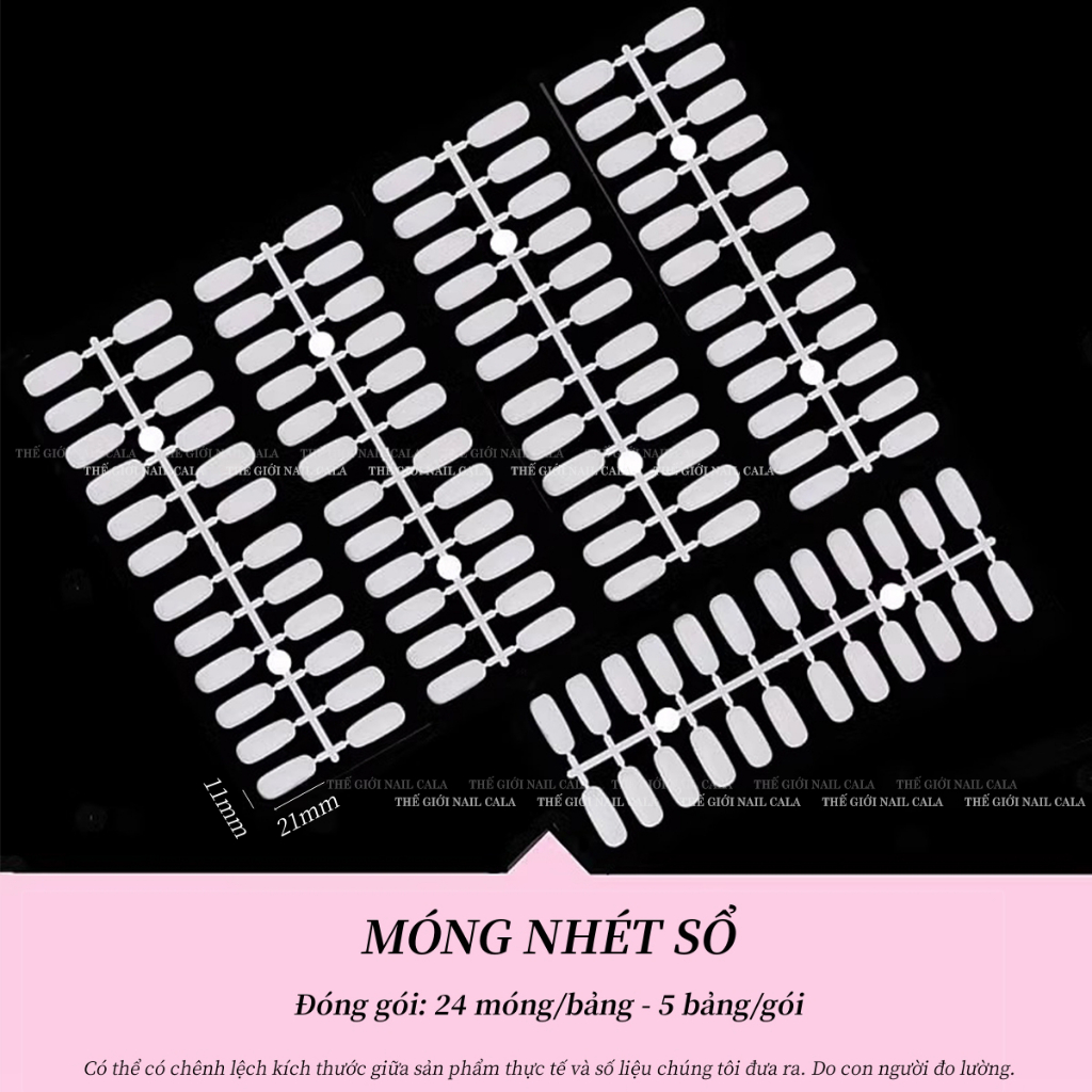 Móng bẻ gắn bảng mẫu - Móng bảng bẻ tập vẽ nail - Form nhọn vuông - Màu thông dụng - 120 móng đến 240 móng tùy loại