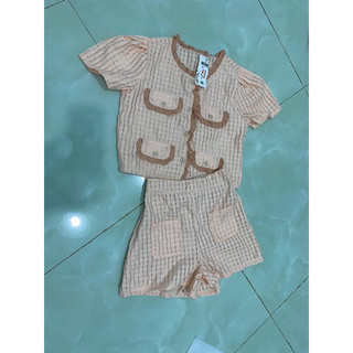 Set áo croptop quần bo chun