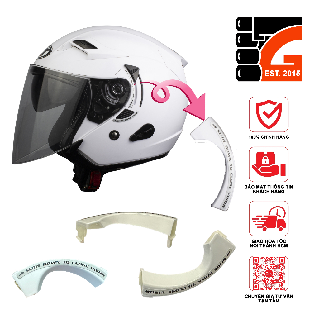 Chân nhựa giữ chốt kính âm thay thế cho nón KLT Hyper/ Venom