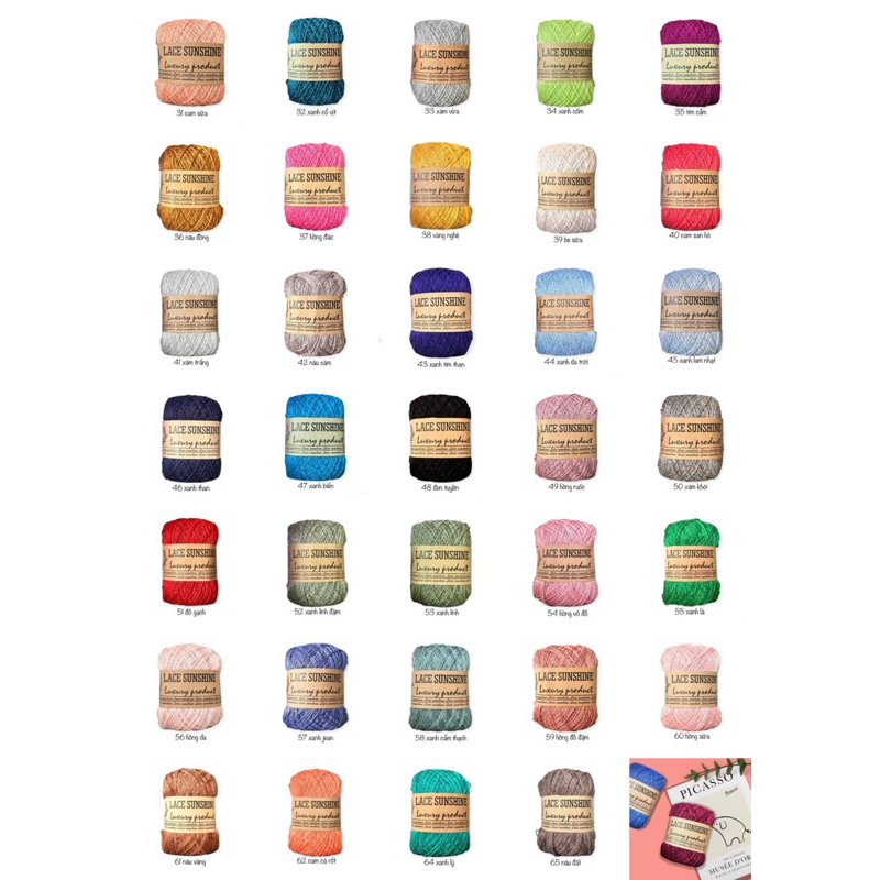 Sợi Lace sunshine kim tuyến 0.8mm mã 01-50