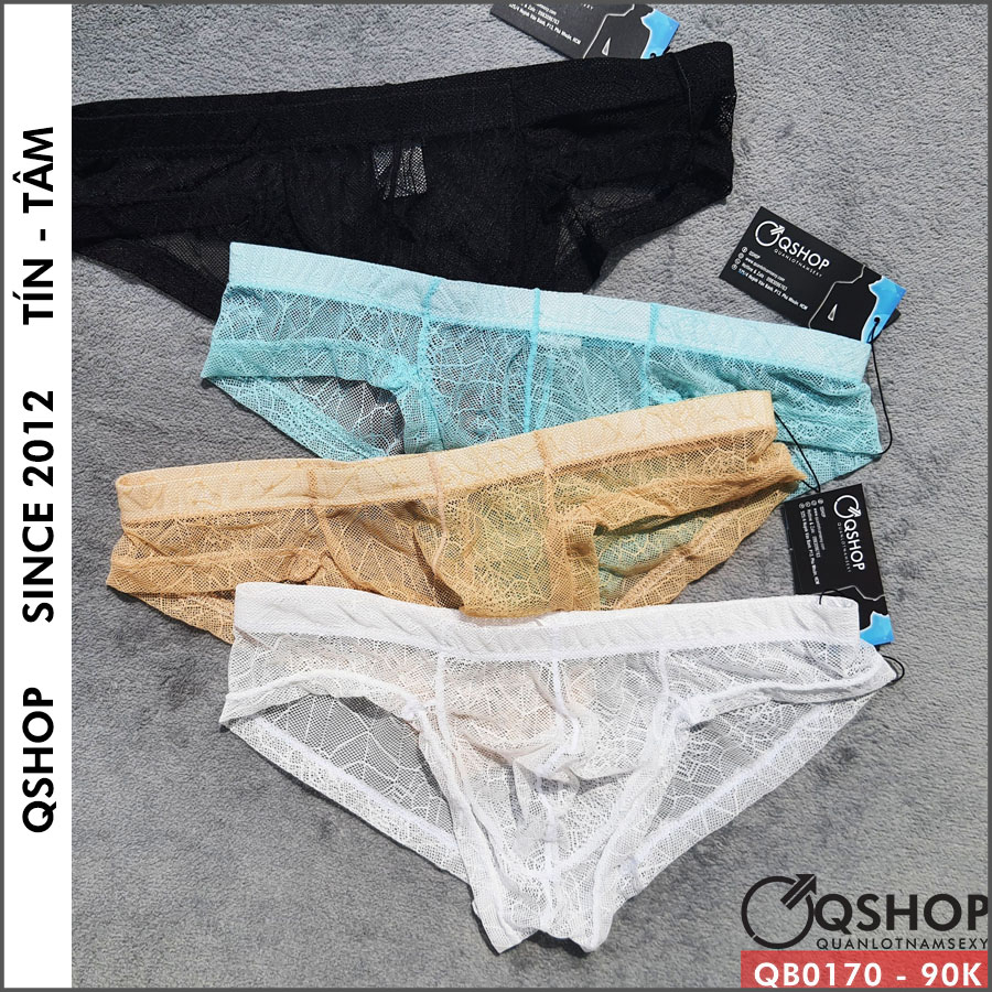 Quần lót tam giác nam cạp thấp ren lưới QSHOP QB0170