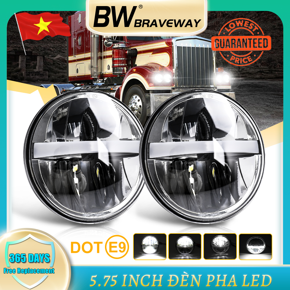 5.75Inch Xe Máy Lampu Depan LED Cho Dyna Softail Sportster 883 XL883 FXCW 5 3/4 "LED DRL Máy Chiếu Đèn Pha Xe Máy