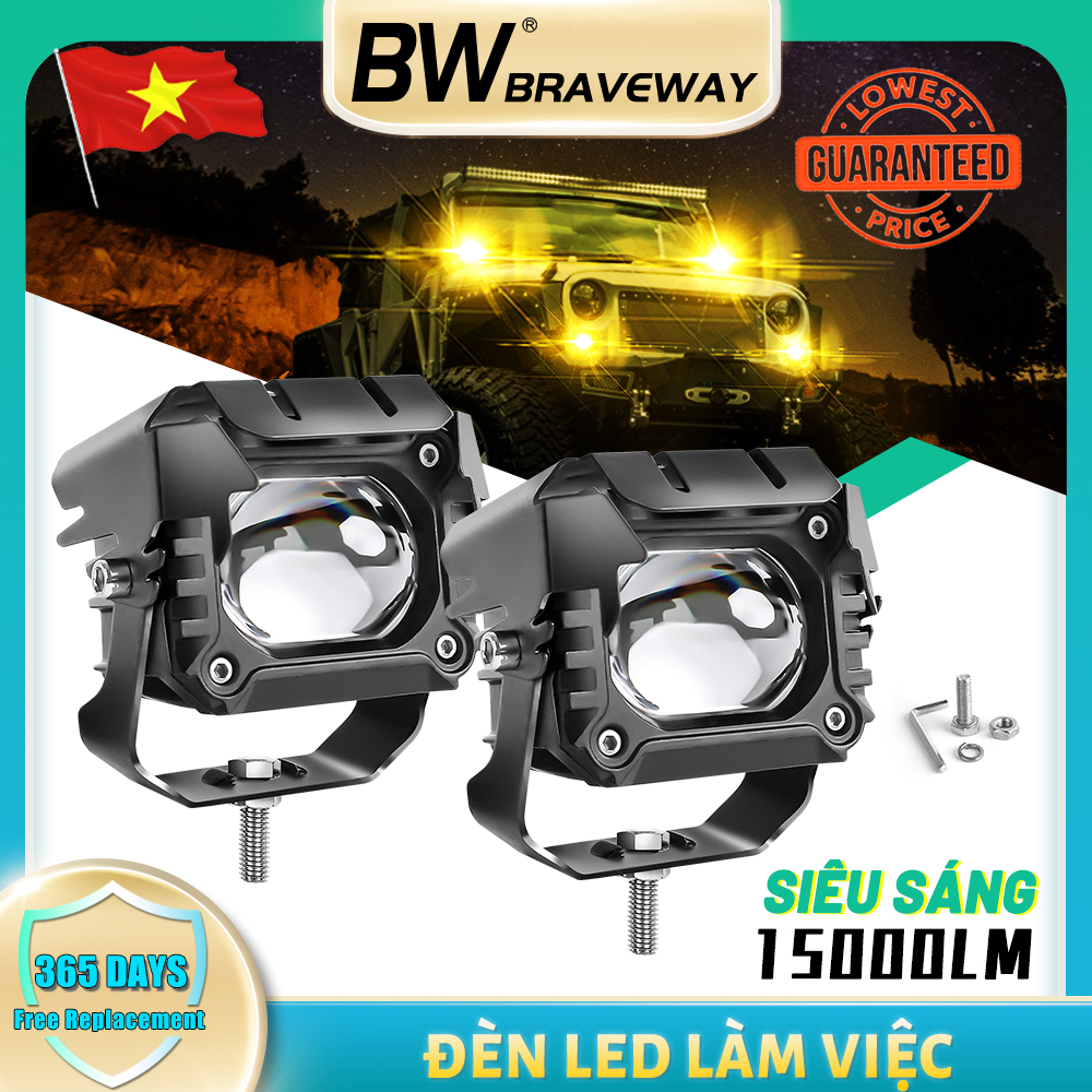 Super Bright Mini Driving Light Set Led Lights Motorcycle Headlight 2 Color Car Fisheye Lens Spot