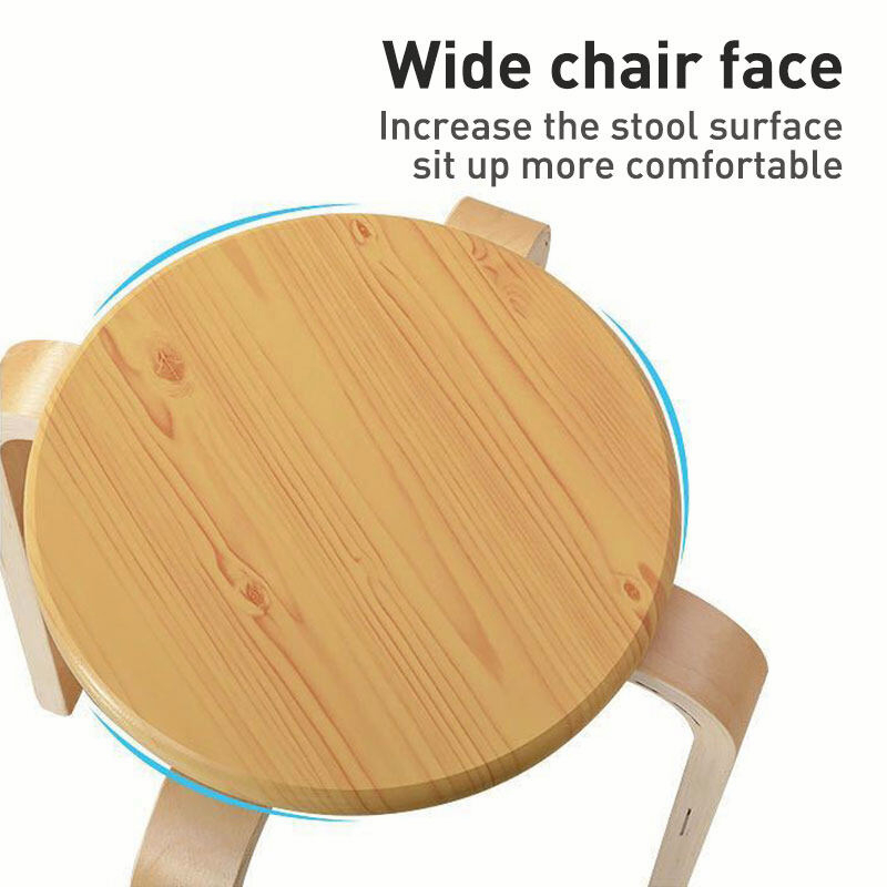 STA-Ghế gỗ mặt tròn chân dẹp