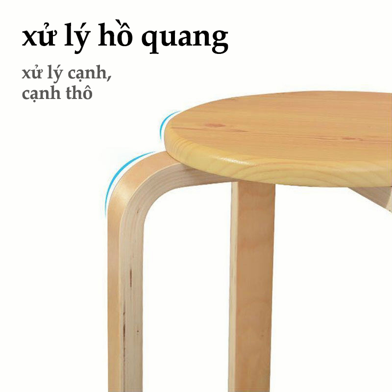 STA-Ghế gỗ mặt tròn chân dẹp